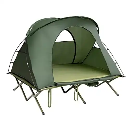 Feldbett mit Zelt GYMAX 4 in 1 Doppelzelt für Camping