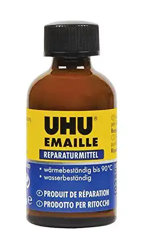 Emaille Reparatur-Set UHU Emaille mit Flasche und Infokarte