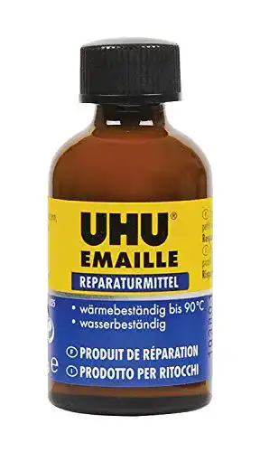 Emaille Reparatur-Set UHU Emaille mit Flasche und Infokarte