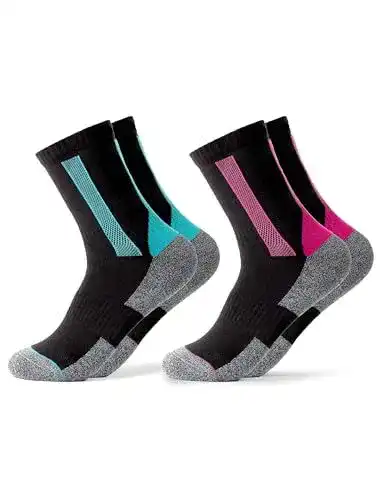 Wandersocken für Damen im 2er Pack – Modell Gerlinde in Blau-Rose