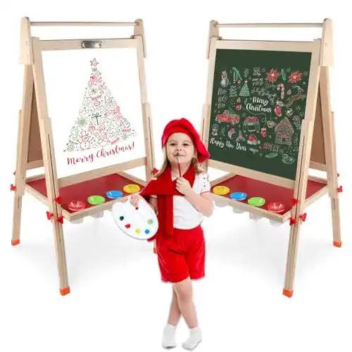 Staffelei für Kinder mit doppelseitiger Tafel und Zubehör