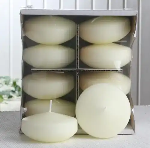 Schwimmkerzen Candlecorner XL mit 8 Stunden Brenndauer, 8er-Pack, elfenbein