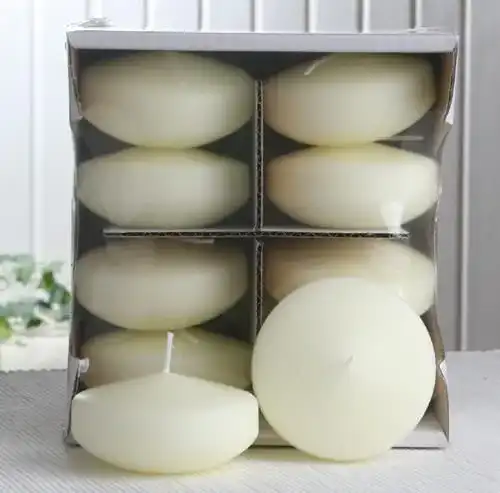Schwimmkerzen Candlecorner XL mit 8 Stunden Brenndauer, 8er-Pack, elfenbein