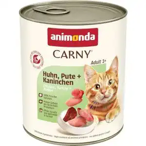 Animonda Carny Nassfutter für Katzen – Huhn, Pute, Kaninchen (6 x 800g)
