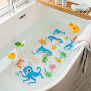 Badewannenmatte für Kinder – Rutschfeste Duschmatte mit Meerestier-Motiv