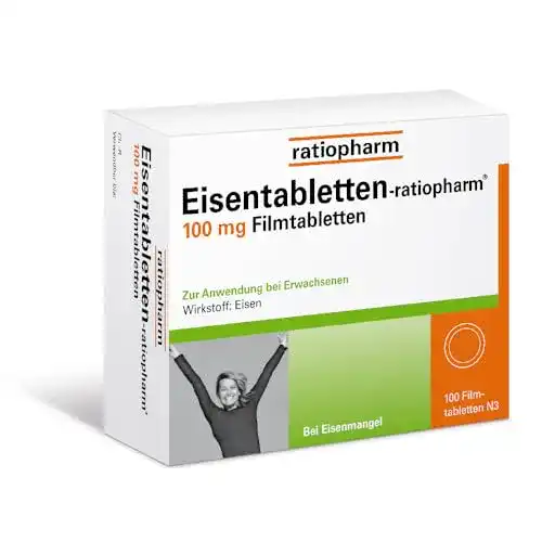 Eisentabletten Ratiopharm 100 mg Filmtabletten 100 Stück