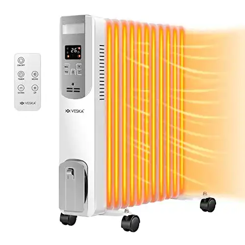 Ölradiator VESKA 2500W Elektro Heizkörper mit LCD-Display