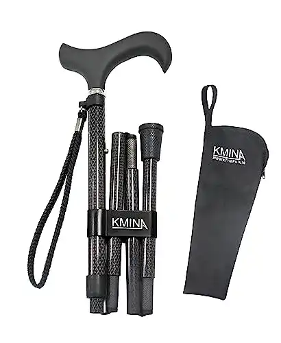Gehstock Kmina Pro Klappbar aus Carbon, Höhenverstellbar für Damen