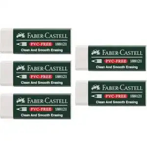 Radiergummi Faber-Castell 205002 PVC-frei, Set mit 5 Radierern