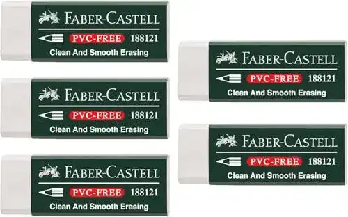 Radiergummi Faber-Castell 205002 PVC-frei, Set mit 5 Radierern