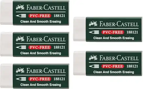 Radiergummi Faber-Castell 205002 PVC-frei, Set mit 5 Radierern