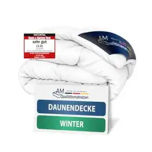 Daunendecke 200 x 200 cm von DormiGood, 100% Daunen, warm und atmungsaktiv