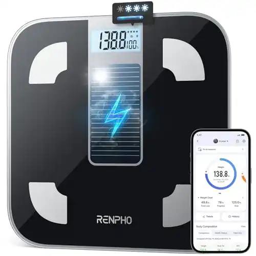 Renpho Körperfettwaage – Digitale Personenwaage ohne Batterie