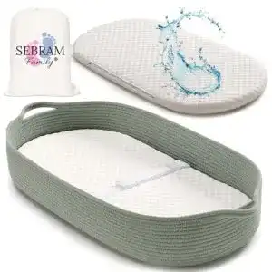 Moseskorb Sebram Wickelkorb für Babys Handgefertigte Wickelauflage
