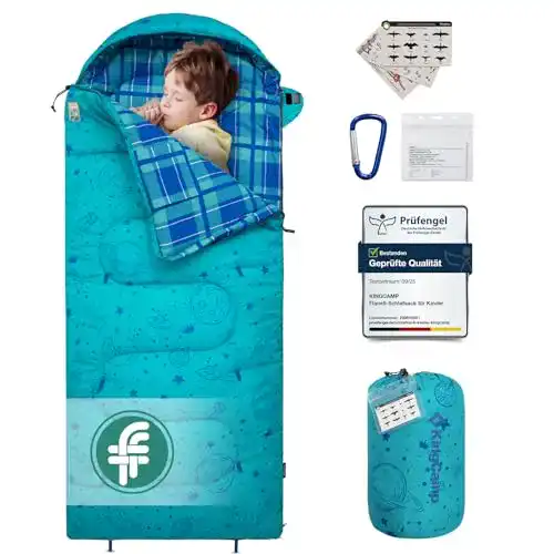 Schlafsack für Kinder 4 Jahreszeiten von Kingcamp aus Flanell