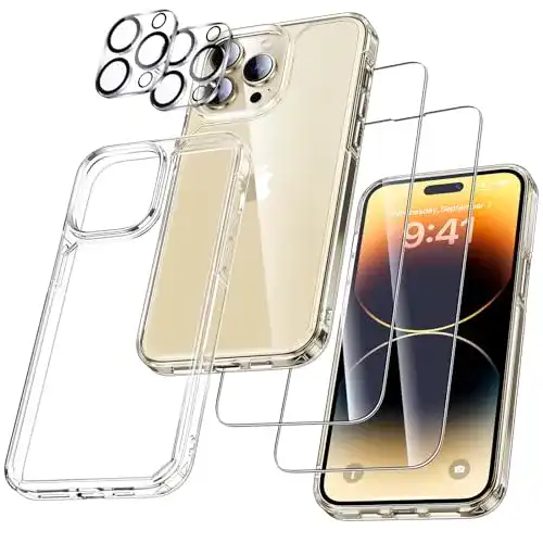 UniqueMe 5-in-1 Set für iPhone 14 Pro Hülle mit Displayschutz