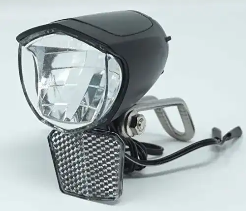 Fahrradlampe mit Nabendynamo und 75 Lux LED Scheinwerfer