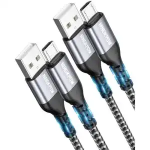 Micro-USB-Kabel Ningkpow, 2 Stück 2 Meter Nylon Ladekabel
