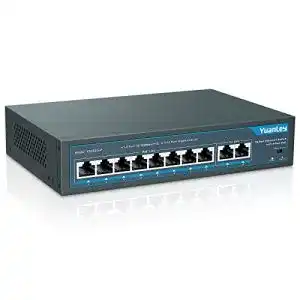 YuanLey 10-GB-Switch mit 10 Ports und 8 PoE Ports für 100 Mbps