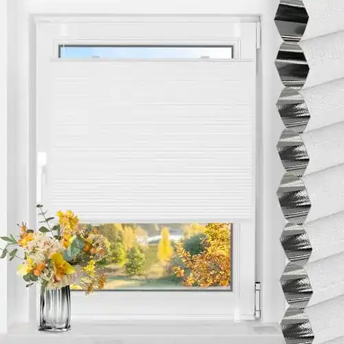 Wabenplissee TFSKY Plissee ohne Bohren Verdunklung 45×130 cm