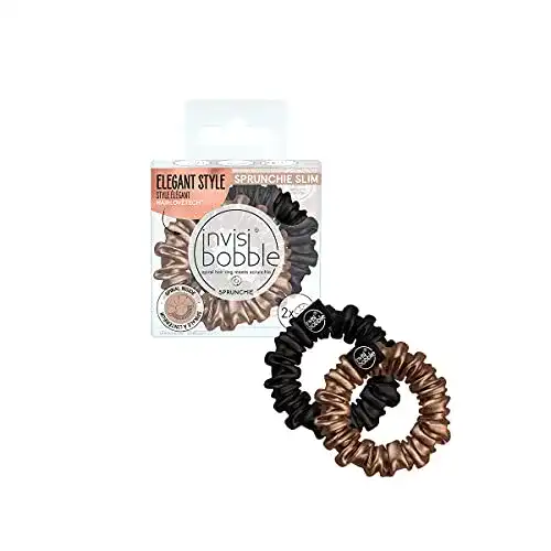 Haargummi Invisibobble Sprunchie Slim in Schwarz und Gold, 2er Set