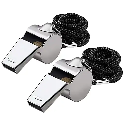 Peutpy Premium Schiedsrichterpfeifen aus Metall, 2 Stück