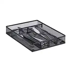Besteckeinsatz Relaxdays Besteckkasten Metallgeflecht, offen