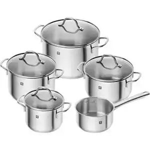 Kochtopfset ZWILLING Flow, 5-teilig, induktionsgeeignet mit 4 Deckeln