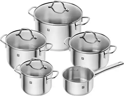Kochtopfset ZWILLING Flow, 5-teilig, induktionsgeeignet mit 4 Deckeln