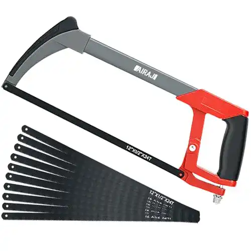 Bügelsäge AIRAJ Metallsäge 300 mm mit 10 Klingen und ergonomischem Griff