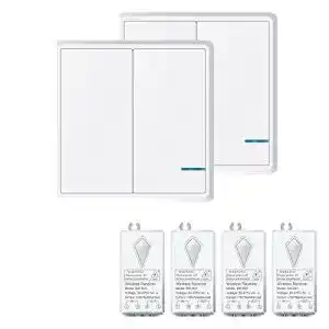 Nineleaf Drahtloser Lichtschalter und Empfänger Kit für Innen und Außen