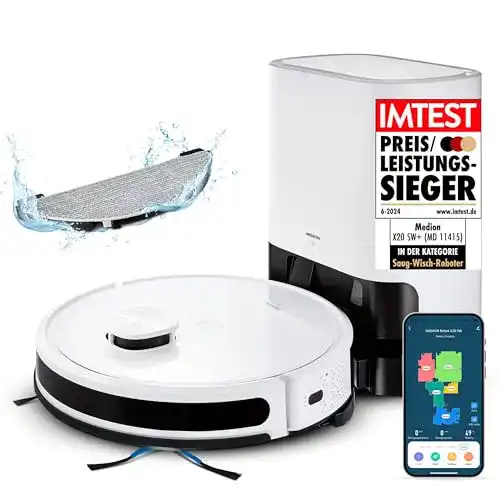 Medion Saugroboter mit Absaugstation und Wischfunktion