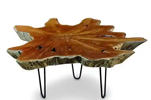 Baumscheiben Tisch Kinaree Teak Couchtisch Luhu 65-85 cm