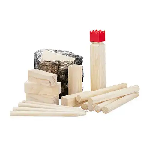 Kubb Wurfspiel von Relaxdays aus Kiefernholz für Familienaktivitäten