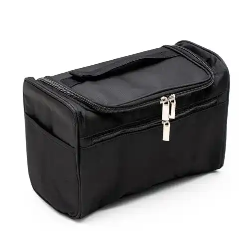 Kosmetiktasche Intirilife Tragbare in Schwarz – 26 x 14 x 17 cm