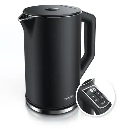 Edelstahl Wasserkocher Arendo Elegant mit Temperatursteuerung