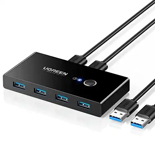 UGREEN USB Switch 2PC USB 3.0 Switcher für 2 Computer und 4 USB Geräte
