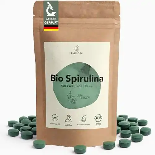 BioNutra Spirulina Tabletten 1000 x 250 mg aus kontrolliert biologischem Anbau