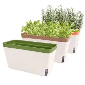 Kräutertopf Fayavoo Selbstbewässernder Blumentopf Set von 3