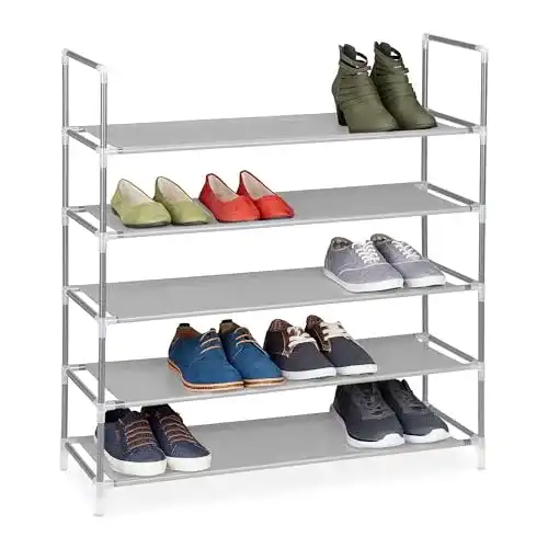 Schuhregal Relaxdays Stecksystem mit 5 Ebenen für 20 Paar Schuhe