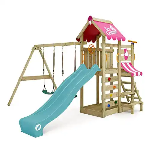 Doppelschaukel mit Rutsche von Wickey – Spielturm und Klettergerüst