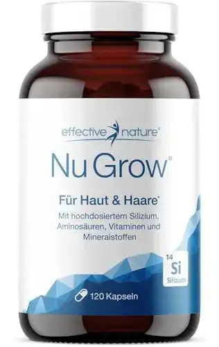 Silizium Kapseln Effective Nature Nu Grow – 120 Kapseln zur Haarpflege