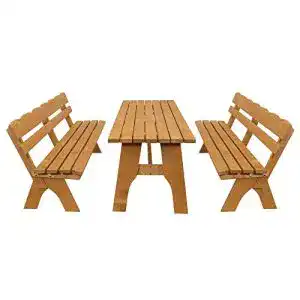 Bierzeltgarnitur mit Lehne Tpfgarden 3-teiliges Gartenset Drieburg