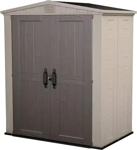 Gartenhaus aus Kunststoff Keter Factor 6×3 in Beige mit 3.1m³ Stauraum