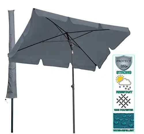 Sonnenschirm QUICK STAR Grau 200×125 cm für Balkon