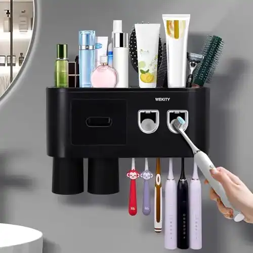 Multifunktionaler Zahnpastaspender und Wand-Zahnbürstenhalter
