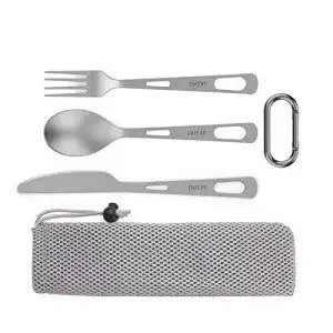 Titan-Besteck OUTXE Titanium Camping Utensilien Set mit 3 Teilen
