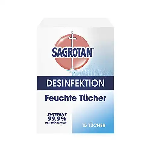 Desinfektionstücher einzeln verpackt von Sagrotan für hygienische Reinigung
