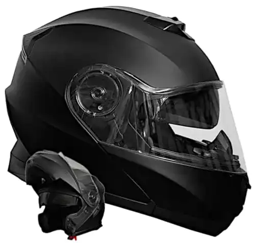 Rallox Klapphelm RALLOX 160-3 Schwarz Matt mit Sonnenblende