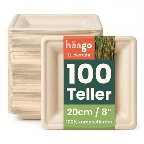 Zuckerrohr Teller HAAGO 100 Premium Bagasse Einwegprodukte